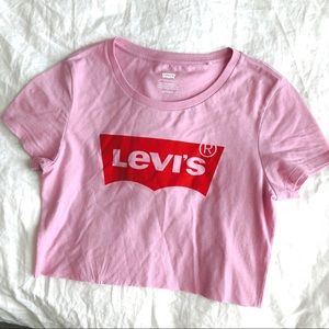 Levi’s Pink Logo Cropped Tee